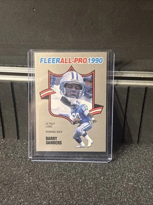 1990 fleer football #4 Barry Sanders Fleer All-Pro 1990 - Image 1 of 2