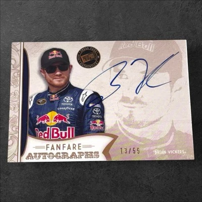 Brian Vickers RED BULL RACING PACK PULLED NASCAR signed card 2011 FANFARE #13/55 - Image 1 of 2