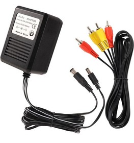 AV RCA Audio+AC Cable Power Supply Adapter Cord For Original Nintendo NES Game 