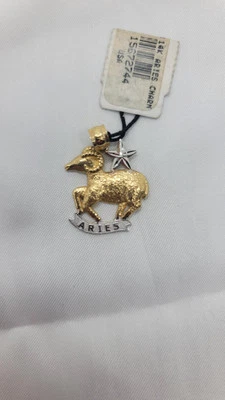 Rare 14K Gold ARIES Zodiac Pendant NWT - Image 1 of 4