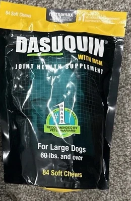 Dasuquin MSM Joint Health Supplement Soft Chews For LARGE Dogs 84ct Exp 6/26+