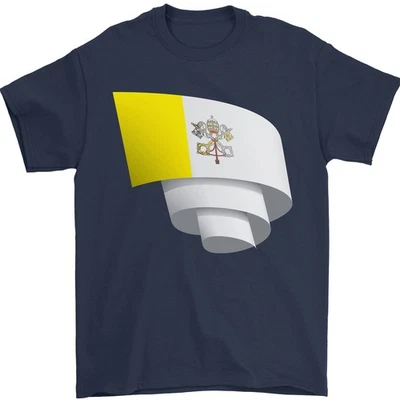 Gekräuselte Vatikanflagge Herren T-Shirt 100% Baumwolle - Bild 1 von 4