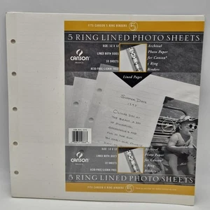 5 Ring Lined Photo Sheets Binder Refill Sheets 12 x 12 10 Sheets Canson Sealed - Picture 1 of 7