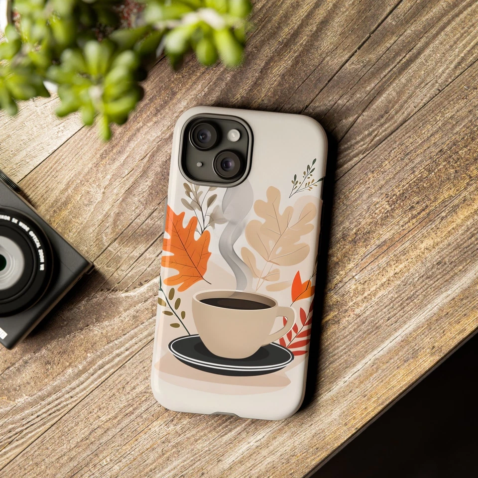 Autumn Coffee Phone Case, Cute Fall Aesthetic, Cozy Seasonal Decor - Image 1 of 1