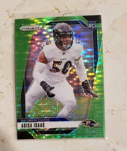 2024 Panini Prizm Adisa Isaac Baltimore Ravens Green Pulsar Prizm RC #302 - Picture 1 of 2