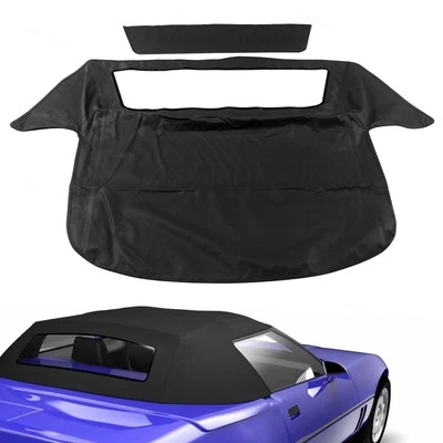 Convertible Soft Top W/ Window Black Canvas Fit For 1986-1993 Chevy Corvette - image 1 of 4