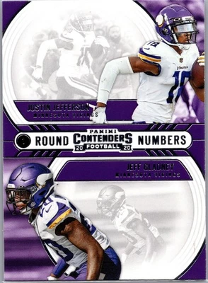 2020 Panini Contenders #RN-JG Justin Jefferson RC Round Numbers Vikings - Image 1 of 2