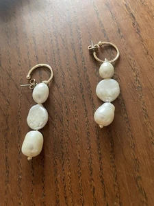 Real Pearl Drop Earrings Suitable For Pierced Ears - Picture 1 of 6