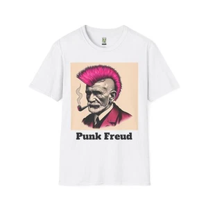 Punk Freud T-Shirt, Edgy Graphic Tee, Unisex Casual Wear, Vintage Sigmund Style - Picture 1 of 45