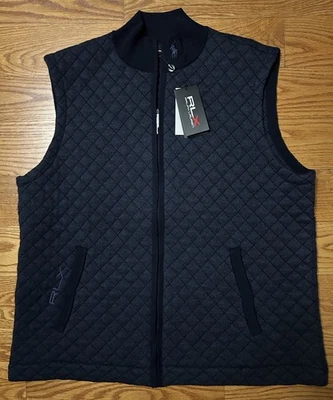NWT! Mens RLX Ralph Lauren Quilted Cotton Silk Blend Sweater Vest Blue XL $298 - Image 1 of 4