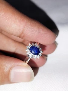 Anillo Lindy Star Natural 925 Plata Esterlina Compromiso Azul Anillos Únicos ... - Picture 1 of 9