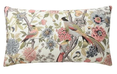 Pottery Barn King Bloom Satén Floral Pájaros Mariposa 2 Fundas 36"x20" Marfil Foto 1 de 4