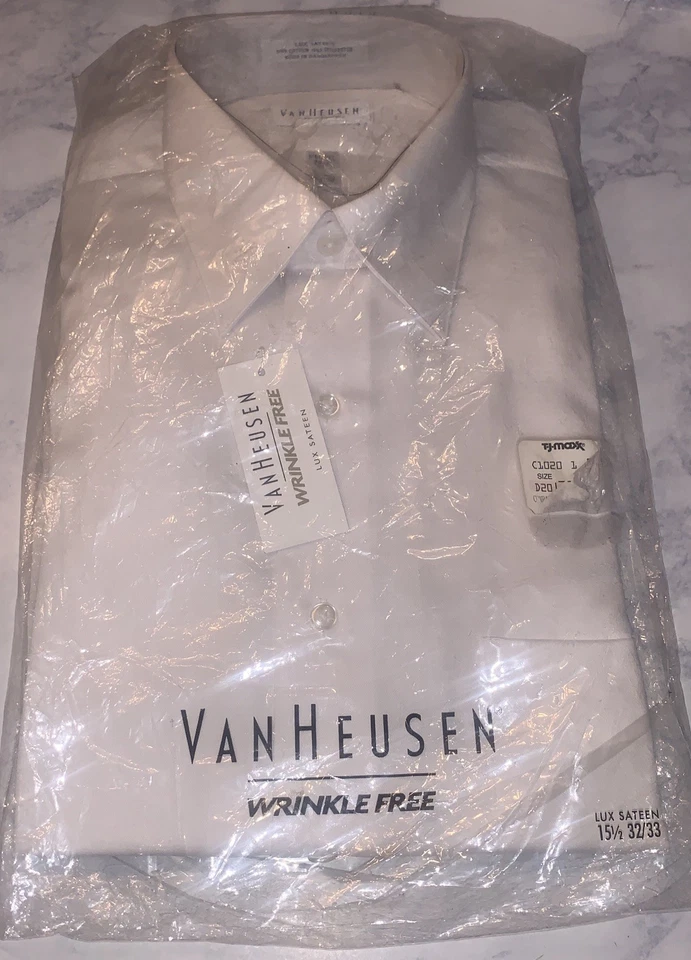 NEW VanHeusen Men's Dress Shirt white 15.5 Button Down Wrinkle Free  - Image 1 of 4