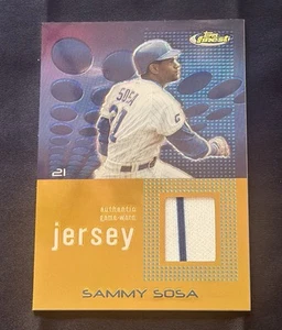 2004 Sammy Sosa Topps Finest Gold Refractor Game Worn 2-Color Jersey /50 Cubs - Picture 1 of 2