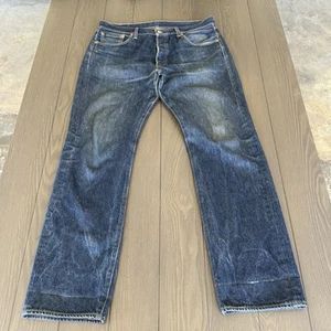 Levis 501 XX Original Button Fly Jeans Herren 36x34 Dark Wash Blau Distressed Denim - Bild 1 von 16