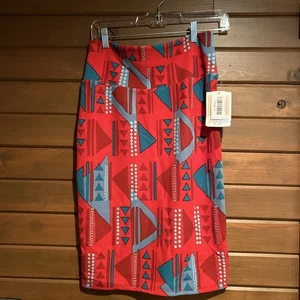 Falda Lularoe Cassie Talla Pequeña Patrón Geométrico Vacaciones de Verano NUEVA NUEVA CON ETIQUETAS - Imagen 1 de 2