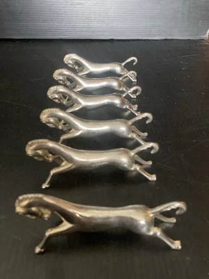 lot de 6 Portes Couteau cheval  métal argenté  Ancien Vintage décoration table - Photo 1/4