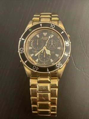 Cronógrafo Bulova Marine Star modelo 96B272 vintage en funcionamiento esfera negra para hombre Foto 1 de 4