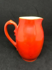 Vintage Royal Bayreuth Red/Orange & Green Interior Handled Milk Pitcher-4 3/4" - Picture 1 of 7