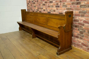 Large Antique Pitch Pine Church pew Victorian period, circa 1900. - Picture 1 of 8