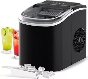 Yopower Portable Ice Maker Commercial Machine Ice Cube 12KG Bar Countertop Black - Picture 1 of 12