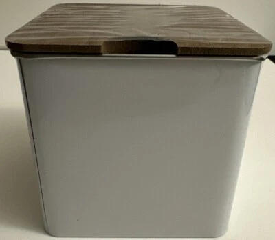 Storage Boxes: Metal Boxes With Wood Lids; Small Inside Large - Image 1 of 4