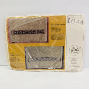 Vintage Cross Stitch Towel Kit 1644 The Creative Circle Teddy Towels - Picture 1 of 3