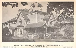 WAVERLY, NUEVA YORK - CASA DE TURISTAS DE BULEY - POSTAL ANTIGUA - Imagen 1 de 2
