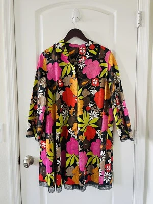 Bata vintage Vanity Fair floral cubierta nailon peignoir vestido talla 34 Foto 1 de 4