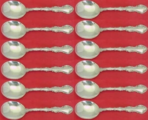 Strasbourg by Gorham Sterling Silver Cream Soup Spoons 6 1/4" Set of 12 - Picture 1 of 4