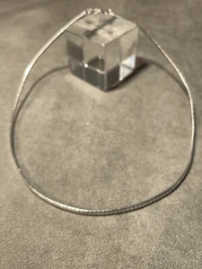 STERLING SILVER COLLAR NECKLACE 925 ITALY -14 GRAMS -16" - Picture 1 of 4