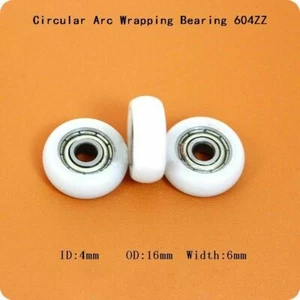 POM Arc R Nylon Plastic Pulley Wheel 604ZZ Deep Groove Ball Bearing 4x16x6mm - Picture 1 of 2