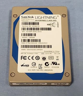 SanDisk Lightning 800GB 6Gb/s 2.5" SAS SSD - PN: SDLB6M-800G-0016 - Image 1 of 3