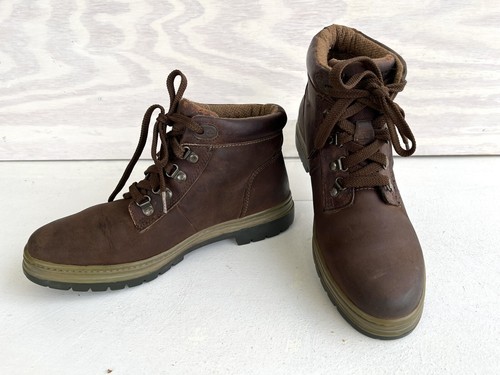 Stivaletti escursionismo Timberland impermeabili in pelle marrone stringati suola a strappo 9 5