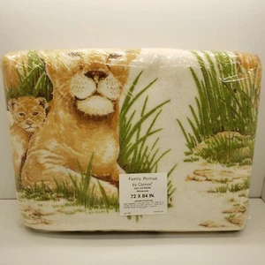 Cannon Polyester Family Portrait Blanket 72" x 84" Lions - Picture 1 of 3