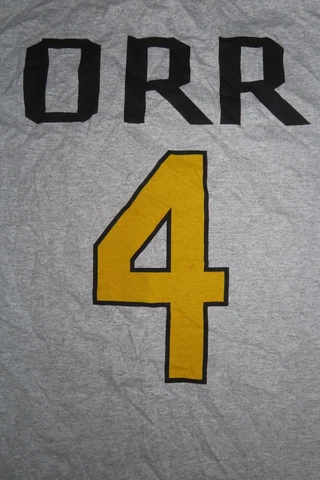 Old Time Hockey BOBBY ORR No 4 BOSTON BRUINS (XL) T-Shirt Jersey GRAY Cover