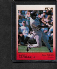1990 Star Sandy Alomar Jr rookie Orange Border Promo Card Blank Back