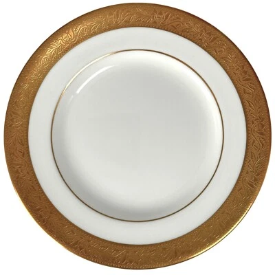 Plato lateral de pan Wedgwood Ascot 6" hueso China Inglaterra oro blanco adorno Foto 1 de 4