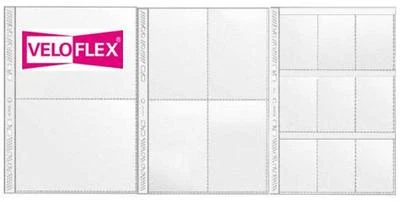 100x Veloflex Sammelhülle, Prospekthülle, Kartenhülle, A4 geteilt A5, A6, A8