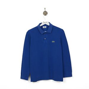 Vtg Lacoste Polo Men Blue Long Sleeve Cotton Shirt Size 2 XS