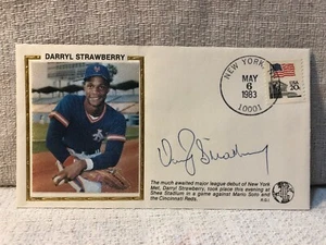 Darryl Strawberry Mets Signed First Day Cover 1983 Baseball Envelope Cachet JSA - Picture 1 of 4