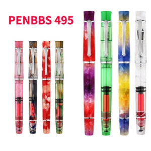 PENBBS495 Resin Piston Fountain Pen W/Gift BOX Blade Iridium Gold F Nib ink Pen - Picture 1 of 37