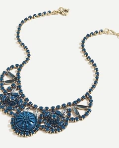 $128 J.Crew RADIANT BLOOMS STATEMENT NECKLACE in WARM ATLANTIC BLUE New w/Bag - Picture 1 of 1
