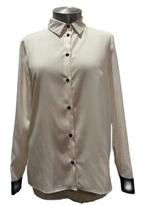 Claudie Pierlot weiße Bluse mit Funktionen schwarze Knöpfe & Manschetten Fr 36 UK 8-10 - Bild 1 von 11