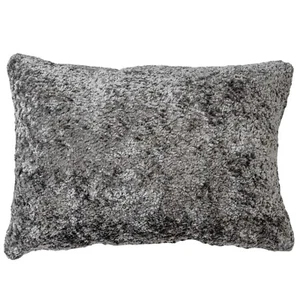 Cuscino Boudoir Boucle Ciniglia Coccole. Tessuto testurizzato grigio argento. 17x12" - Foto 1 di 4