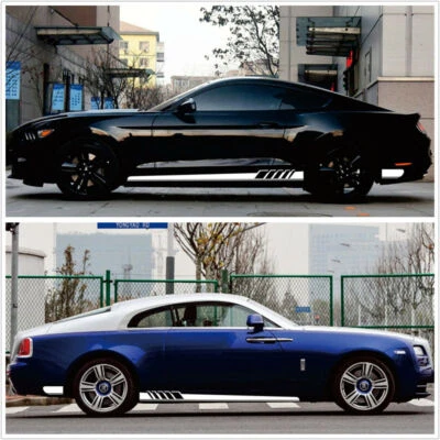 Calcomanía de vinilo para decoración de carrocería lateral con gráficos blancos para automóvil SUV de 2 piezas Foto 1 de 4