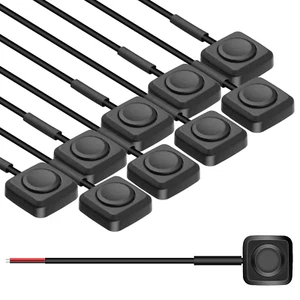 10Pcs Interruttore a Pulsante Momentaneo, Interruttore Momentaneo Montaggio Superficiale On/Off Corno B - Foto 1 di 12