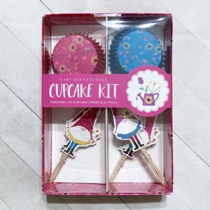 Gartenzwerg Cupcake Kit Backen Tassen Liner Topper Picks Blumen Standardgröße - Bild 1 von 7