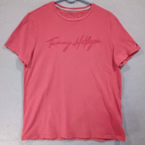 Tommy Hillfinger Camiseta Bordada Roja Talla M Cuello Redondo Bandera en Manga Logo Retro - Imagen 1 de 13