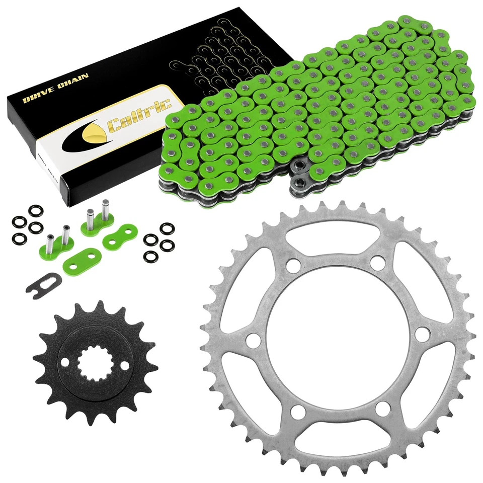 Kit de cadena de transmisión y piñones de junta tórica verde para Kawasaki ZR550B Zephyr 550 1990-94 Foto 1 de 4